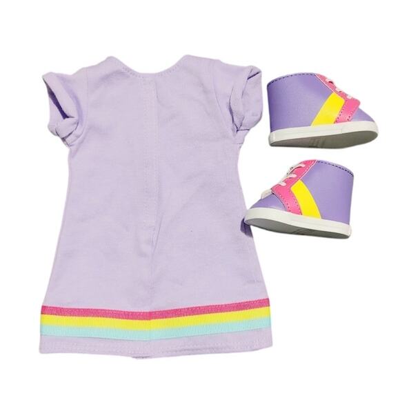 American Girl Show Your Sporty Side Doll Outfit Set T-Shirt Dress & Sneakers - Picture 2 of 2